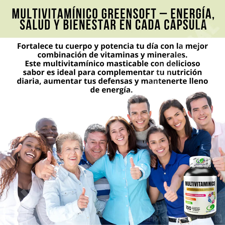 Multivitamínico Vitaminas Y Minerales Con Biotina Vitamina C Natural - Imagen 2