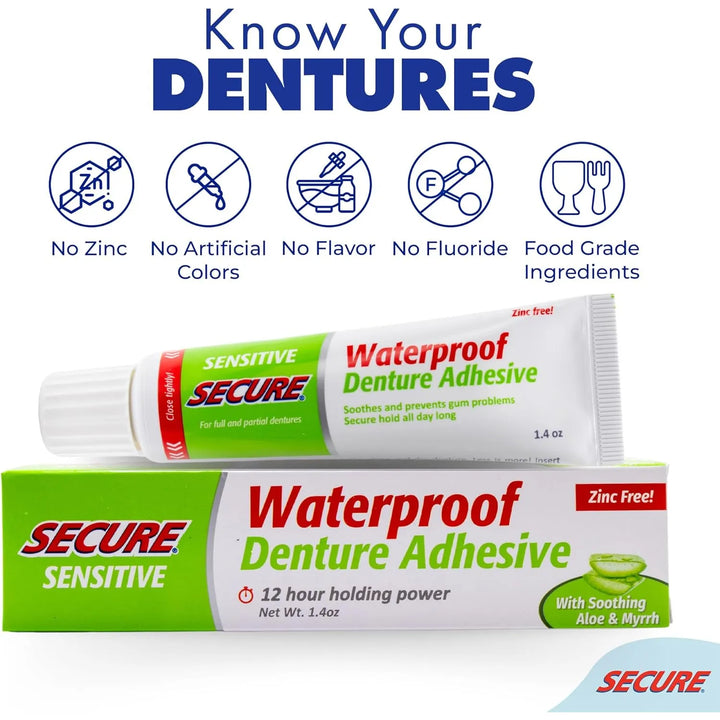 Adhesivo Para Dentaduras Postizas Sensibles Secure X 2 Und - Imagen 5