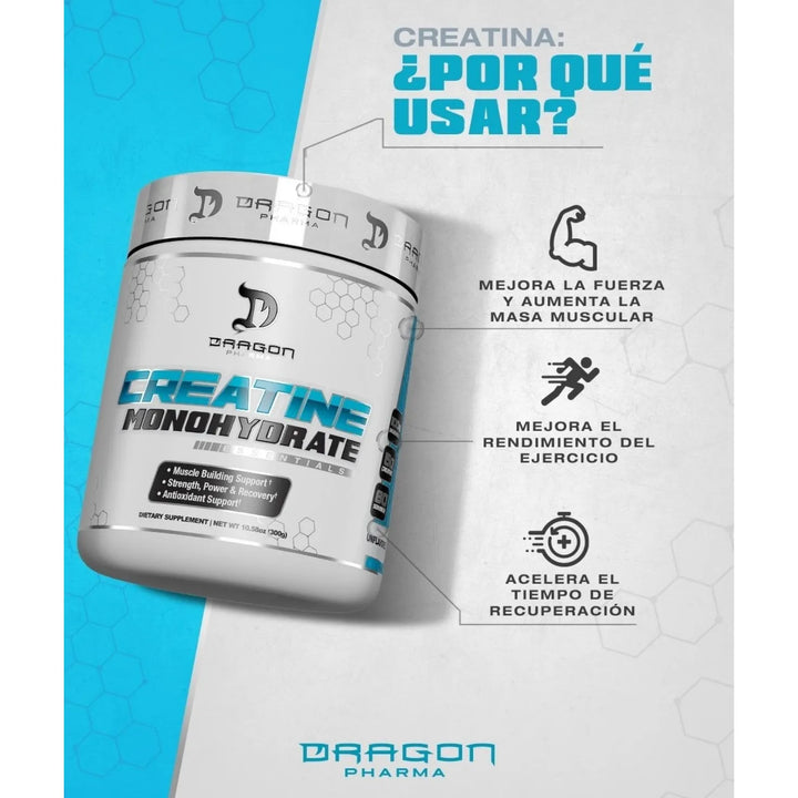 Creatina Monohidratada 300gr Dragon Pharma - Imagen 2