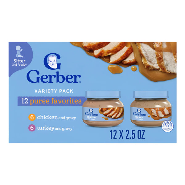 Alimentos Para Bebés Pollo Pavo Puré Variado Paquete 12 Unid - Imagen 1