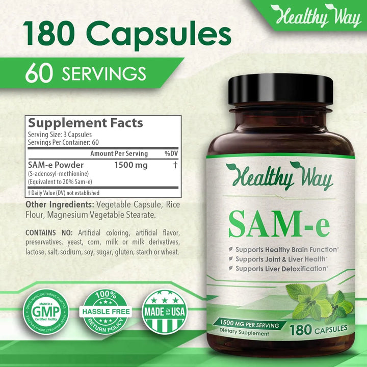 Cápsulas 1500 Mg S-adenosil-l-metionina Alta Resistencia Par - Imagen 6