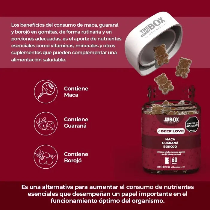 The Gummy Box Deep Love Maca+ Guaraná + Borojo Maracuyá - Imagen 5