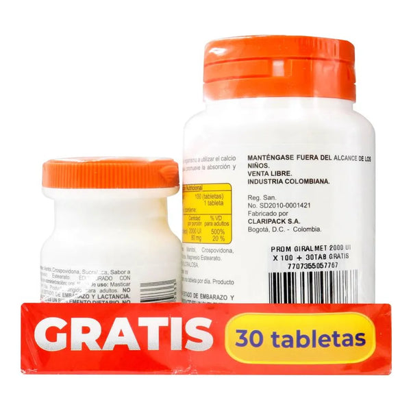 Giralmet 2,000 Ui - Suplemento Vitamina D - Imagen 1