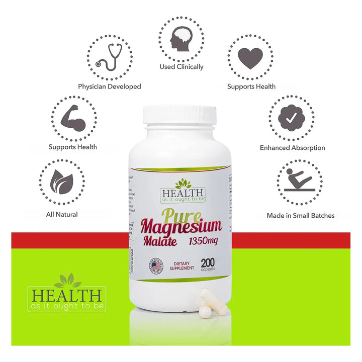 Malato De Magnesio Puro 1350 Mg Altamente Absorbible Fórmula - Imagen 3