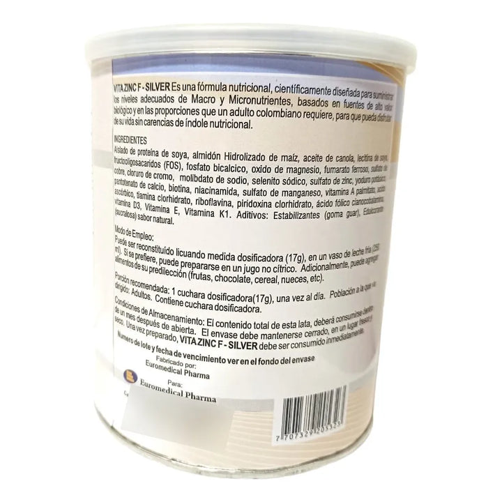 Vitazinc-f Silver ( Vitaminas Para Adultos Mayores) Vainilla - Imagen 5