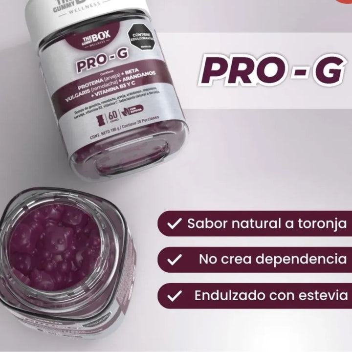 Gomitas Pro-g The Gummy Box X60 Con Proteína De Arveja Remolacha Arándanos Vitaminas B3 Y C Energía Y Antioxidantes Sin Azúcar - Imagen 4