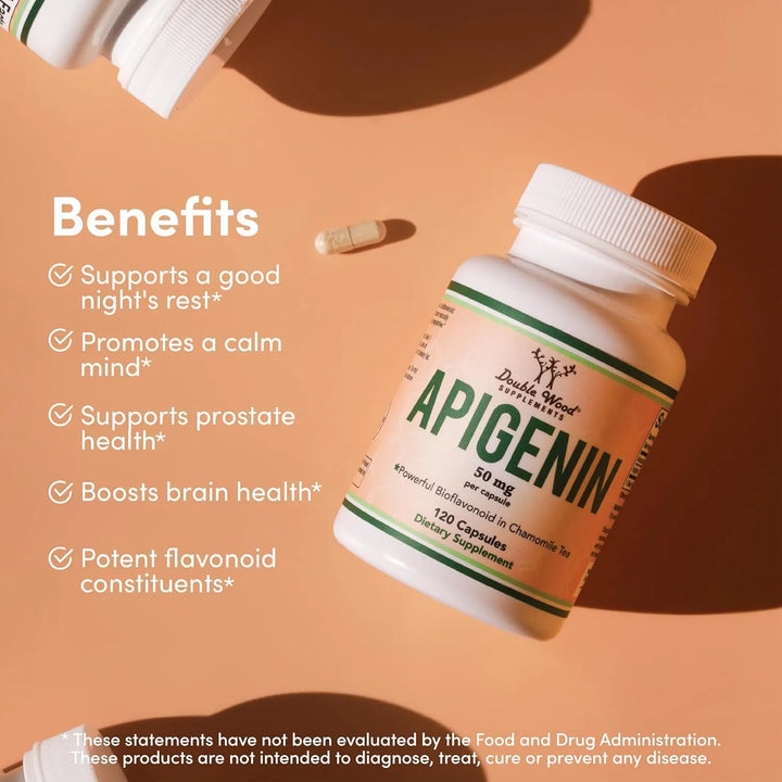 Apigenina 50 Mg Relajación Sueño Y Estado De Ánimo 120 Cap - Imagen 3