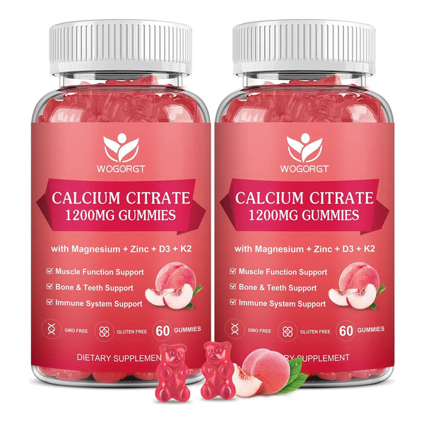 Gomitas De Citrato De Calcio 1200 Mg Con Vitamina D3 Y K2 Pa - Imagen 1