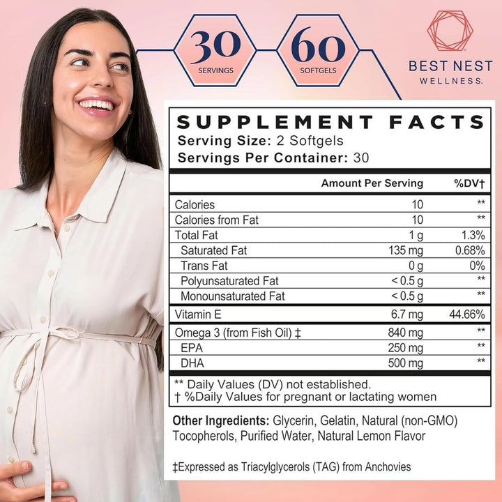 Aceite Omega 3 Dha Prenatal Desarrollo Cerebral Ocular Bebé - Imagen 3