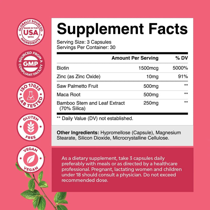 Palmetto De Sierra Extra Fuerte Para Mujeres Con Biotina Síl - Imagen 3