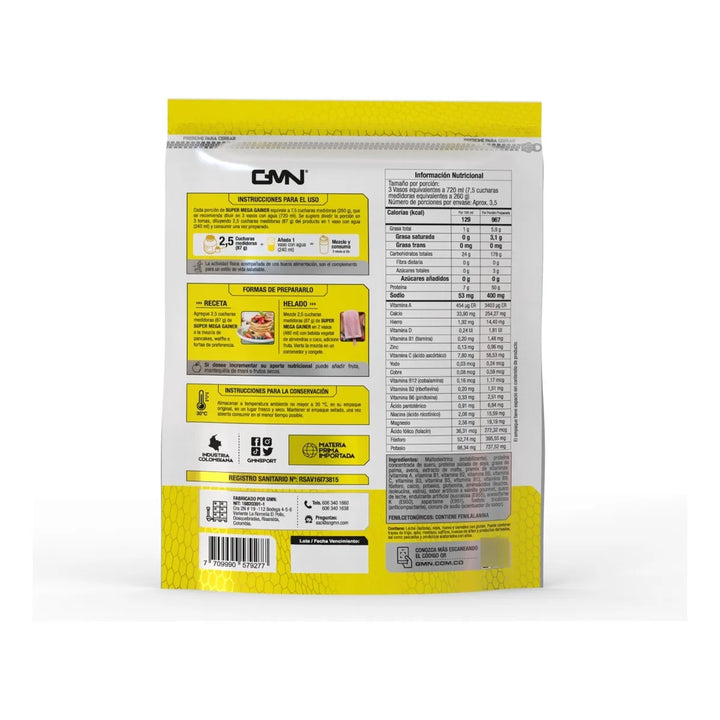 Proteina  Super Mega Gainer 2lbs Gmn - Imagen 2