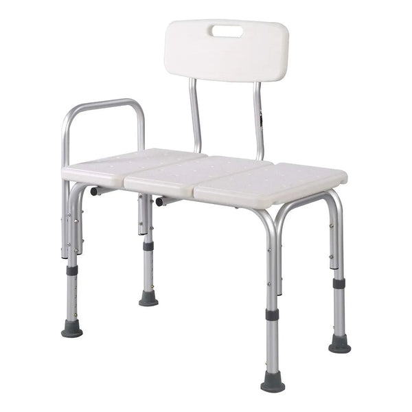 Banco De Ducha Con Respaldo Y Asiento Ancho, Ajustable En Al - Imagen 1