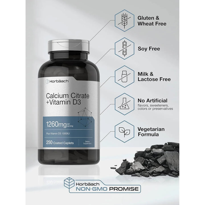 Cápsulas De Citrato De Calcio Con Vitamina D3 1260 Mg 1000 U - Imagen 4