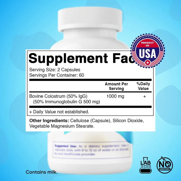 Calostro Bovino 1000 Mg 50% Igg Salud Intestinal Crecimiento - Imagen 2