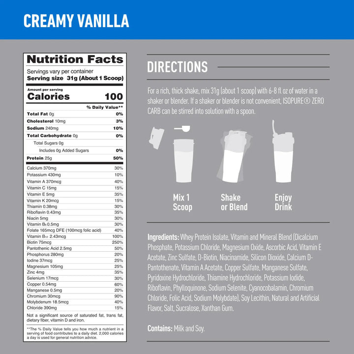 Isopure Zero Carb 3lb - Natures Best + Envío Gratis - Imagen 2