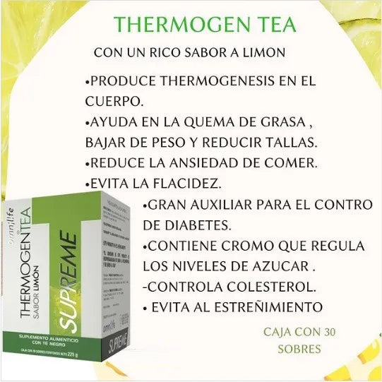  Thermogen Tea Sabor A Limon Limón - Imagen 2