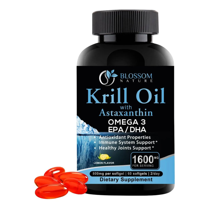 Aceite De Krill 1600 Mg Con Astaxantina 2 Mg Ácidos Grasos O - Imagen 1