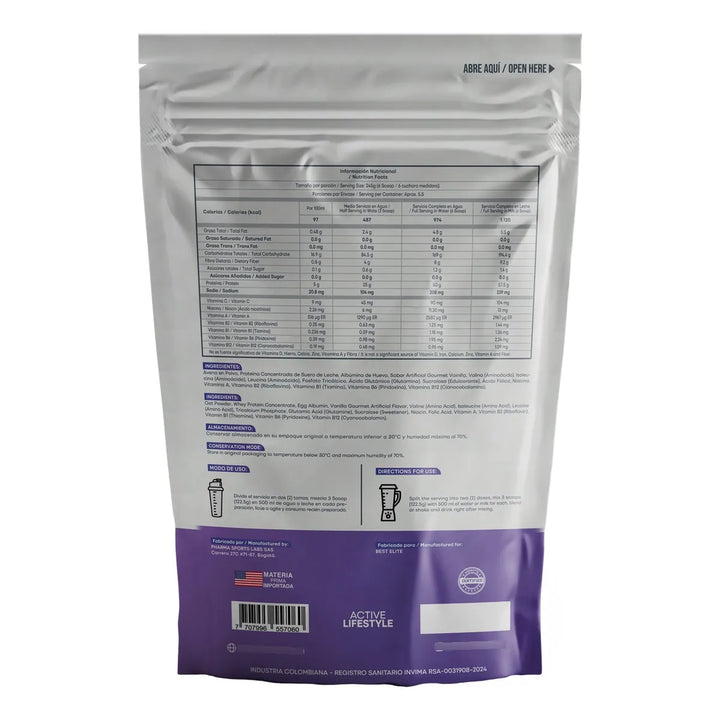 Proteina Hipercalórica Bulk Mass 3 Libras 3lb 3 Lb De Best Elite Mega Gainer Pro Smart Super - Imagen 2