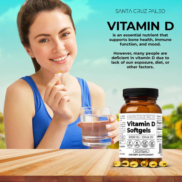 Vitamina D3 5000 Ui Cápsulas Blandas Salud Ósea Apoyo Inmuno - Imagen 4