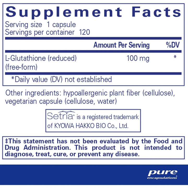 Antioxidante Hipoalergénico Glutatión Reducido 120 Cápsulas - Imagen 2