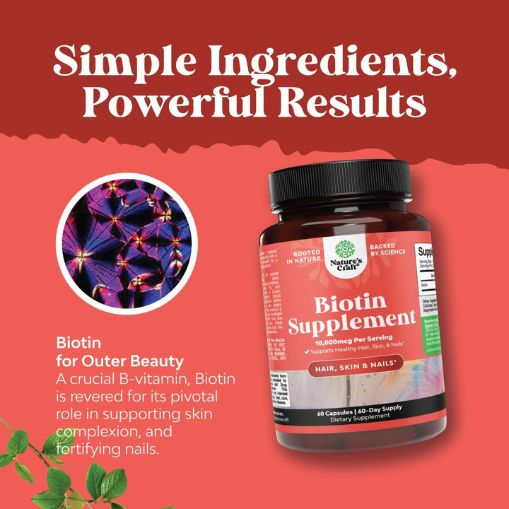 Biotina Pura Promotora Crecimiento Cabello Prevención Pérdid - Imagen 4