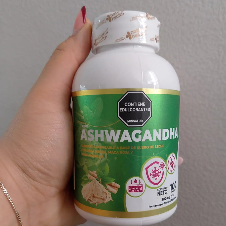 Ashwagandha 100 Capsulas Natural Health Sin Sabor - Imagen 6