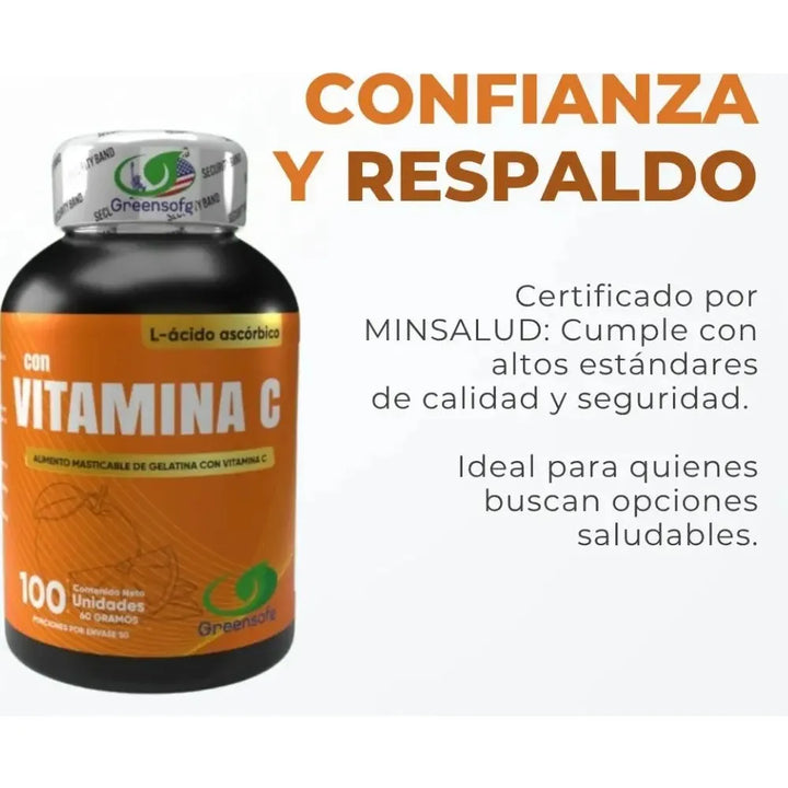 Vitamina C Americana Capsulas- Acido Ascorbico Alta Potencia 1000mg - Imagen 6
