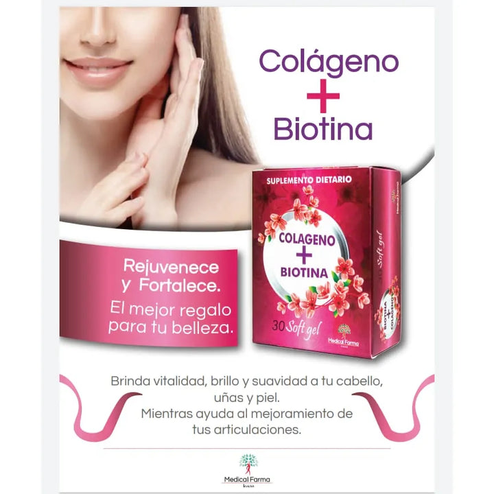 Biotina + Colágeno 30 Cápsulas Blandas Neutro - Imagen 3