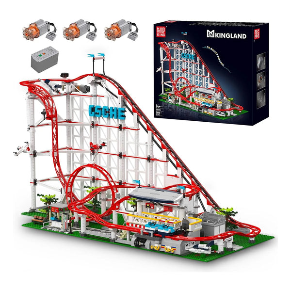 Mould King Montaña Rusa Eléctrica Parque Atracciones Kit Juguete Construcción STEM