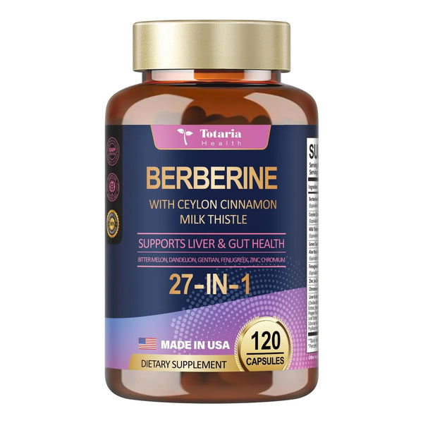 Berberina Pura 6000 Mg Con Canela De Ceilán Y Cardo Mariano - Imagen 1