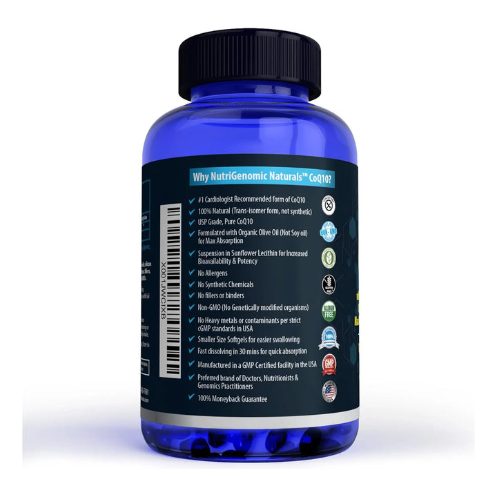 Coenzima Q10 100 Mg Con Aceite De Oliva Orgánico 60 Cápsulas - Imagen 8
