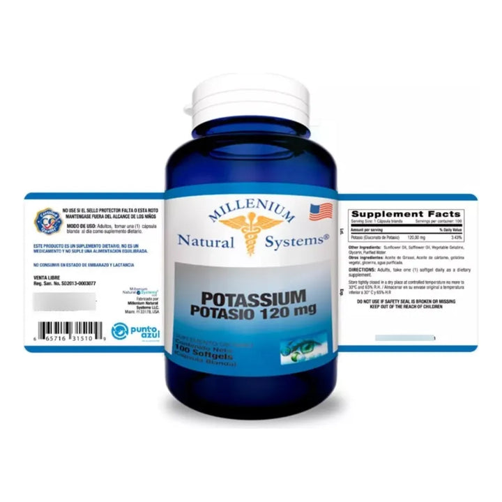 Potasio(potassium) 120 Mg X100 Sin Sabor - Imagen 2