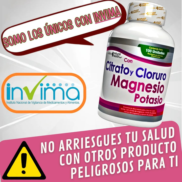Magnesio Citrato Cloruro Magnesio Potasio Ansiedad Presion Arterial Fatiga Cansancio Articulaciones Estres Dormir Metabolismo Calambres Alta Absorcion Sin Sabor - Imagen 2