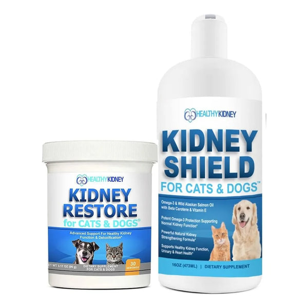 Kidney Restore Y Shield Paquete Renal Para Gatos Y Perros Suplemento Natural
