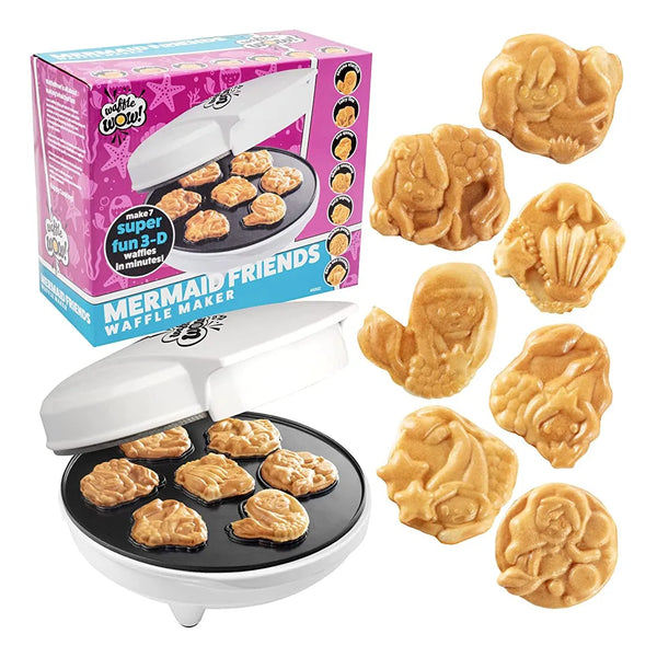 Mermaid Waffle Maker Crea 7 Gofres En Forma De Sirena Divertidos Y Deliciosos