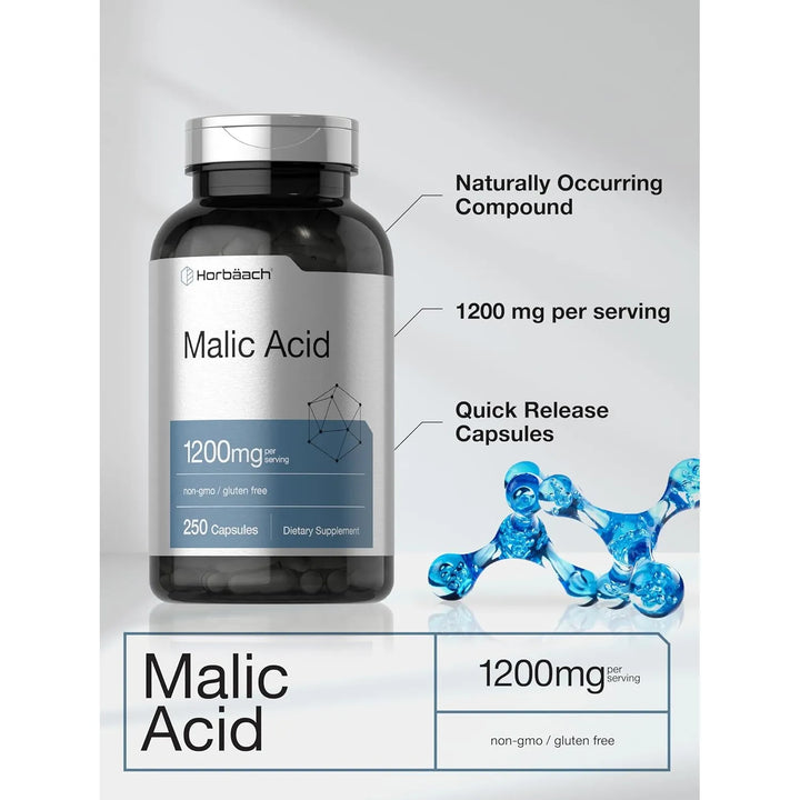 Cápsulas De Ácido Málico 1200 Mg 250 Unidades Saludable Y Na - Imagen 4