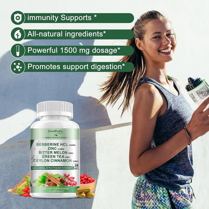 Cápsulas De Berberina 1500 Mg Con Canela De Ceilán Y Extract - Imagen 5