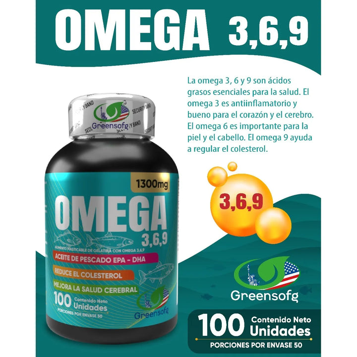 Omega 3, 6 & 9 Epa Dha 1300mg Puro Americano Natural - Imagen 3