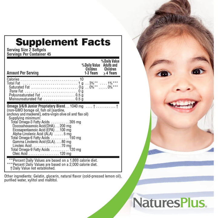 Cápsulas Blandas Omega 3 6 9 Junior Sabor Limón 90 Unidades - Imagen 5