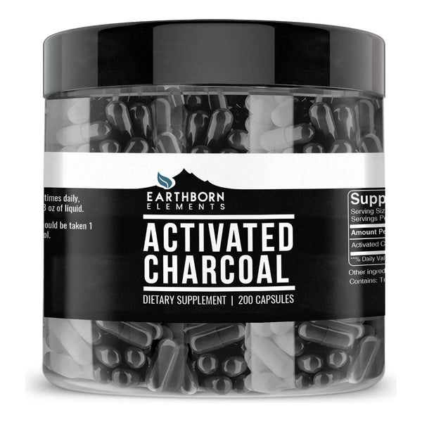 Cápsulas De Carbón Activado 200 Unidades 525 Mg Puro Desintoxicante Natural