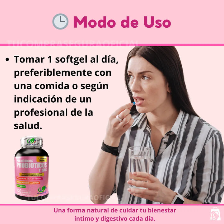 Probióticos Prebióticos Y Zinc Cuidado Intimo De La Mujer Sin Sabor - Imagen 9