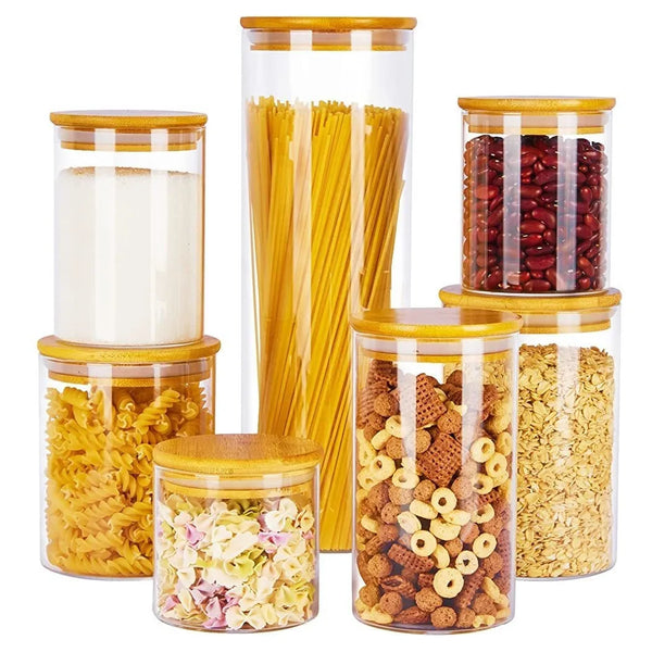Vtopmart 7 Pack Frascos Vidrio Hermeticos Almacenamiento Alimentos Frescos