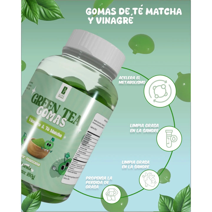 Gomas Te Verde Quemador De Gras Manzana - Imagen 8