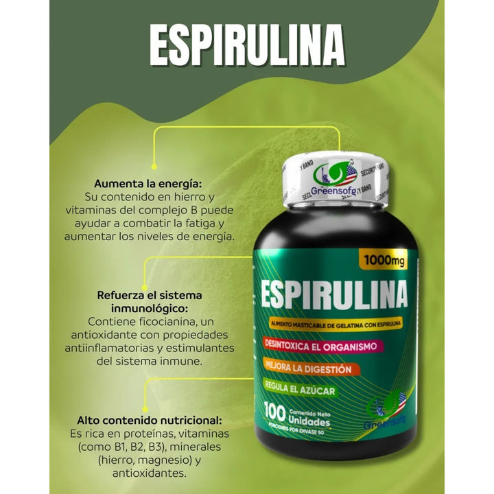 Espirulina Micro Alga 1000mg- Invima - Imagen 4