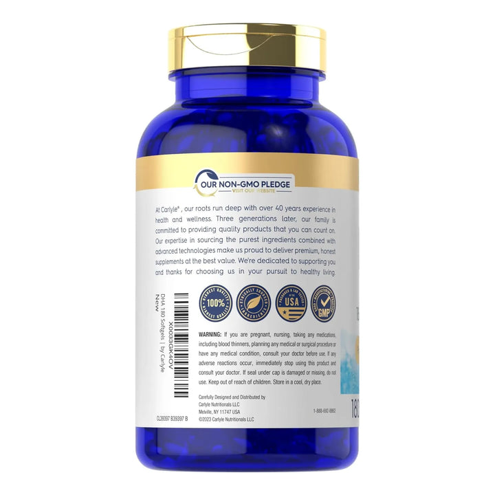 Dha 1500mg 180 Cápsulas Blandas Omega-3 Fuente Natural - Imagen 3