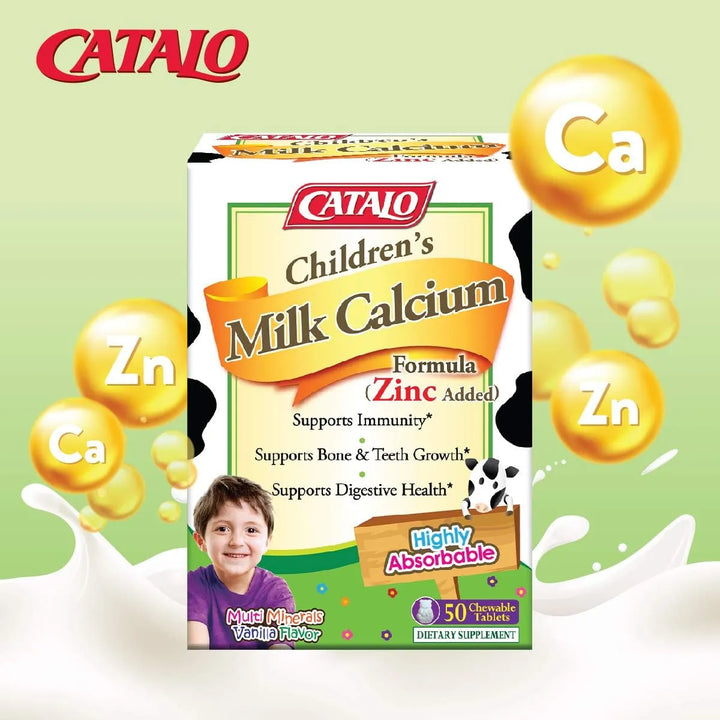 Calcio Leche Masticable Con Zinc 50 Tabletas Oso Crecimiento - Imagen 3