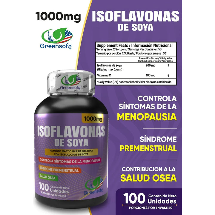 Isoflavonas De Soya Regulador Hormonal Menopausia Fem 1000mg - Imagen 2