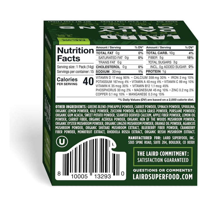Polvo De Greens Diarios Prebióticos 15 Sobres Vitaminas Mine - Imagen 2