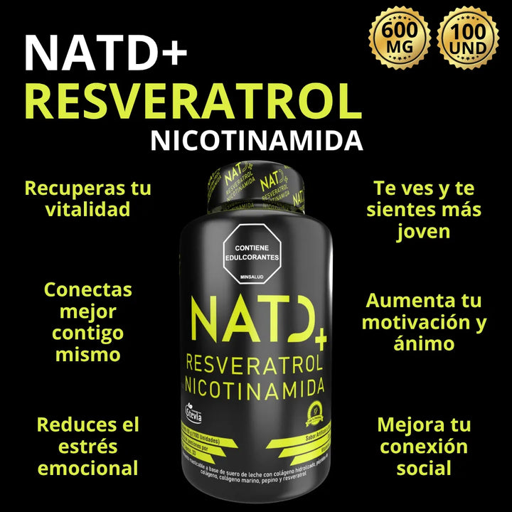 Nad+ Resveratrol Nicotinamida 100 Pastillas Original - Imagen 3