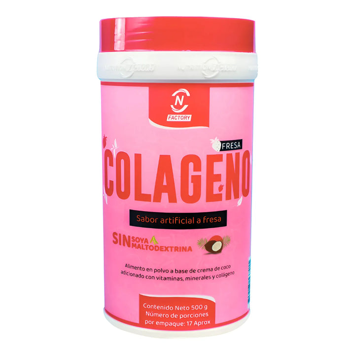 Colágeno Hidrolizado Fresa Nutrition Factory 500g - Imagen 1